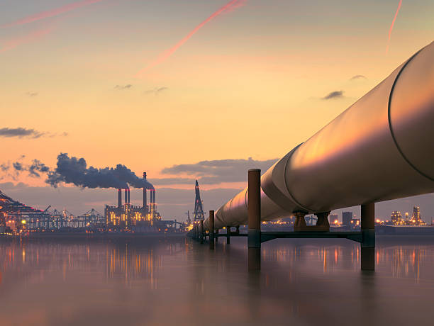 Pipeline in industrial district Pipeline in industrial district